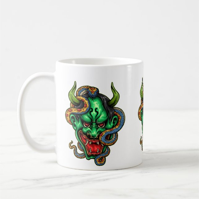 Caneca De Café Tatuagem do Dragão Verde (Esquerda)