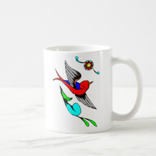 Caneca De Café Tatuagem do pardal do vintage