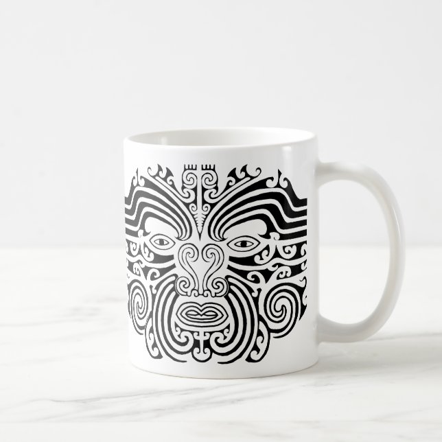 Caneca De Café Tatuagem maori - preto e branco (Direita)