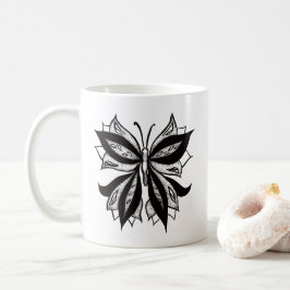 Caneca De Café Tatuagem Tribal A Preto E Branco