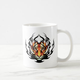 Caneca De Café tatuagem tribal do tigre