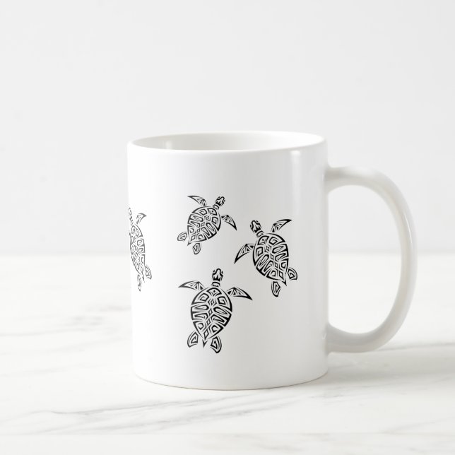 Caneca De Café Tatuagem Tribal Tatuagem Animal Costeiro Negro (Direita)