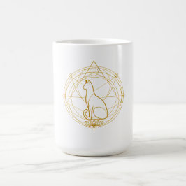 Caneca De Café Tatuagens temporárias de felino guardião sagrado