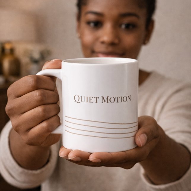 Caneca De Café Taupe Quiet Motion Classic Mug, 11 oz (White ceramic meets refined taupe lines for thoughtful everyday sipping.)