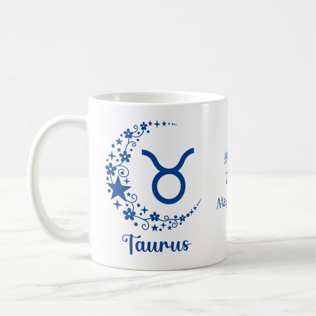 Caneca De Café Taurus Zodiac - Sinal de Astrologia Aniversário Az (Esquerda)