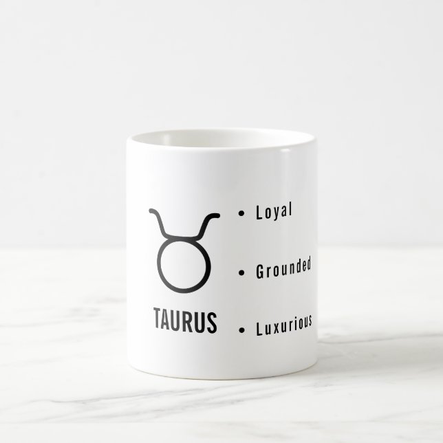 Caneca De Café Taurus Zodiac Traits Minimal Astrology (Centro)
