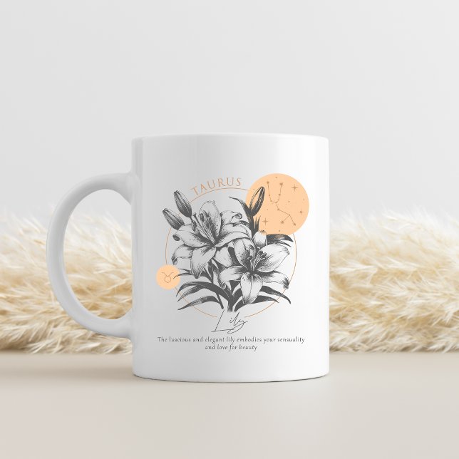 Caneca De Café Taurus zodifunk, flor de nascimento mês de anivers (TaurusFlower birth mug)
