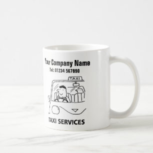 Caneca De Café Táxi e carro de cartoon