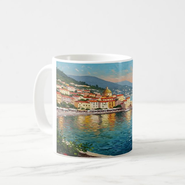 Caneca De Café Taza De Café Coastal Village (Frente Esquerda)