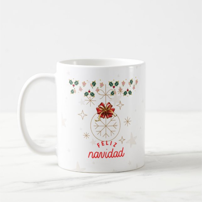 Caneca De Café "Taza de café con diseño navideño elegante" (Esquerda)