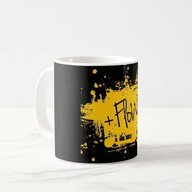 Caneca De Café Taza de Cafe +Flow en negro (Frente Esquerda)
