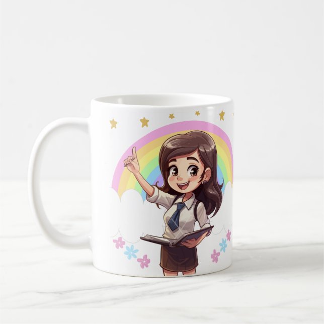 Caneca De Café Taza de café kawaii para profesoras (Esquerda)