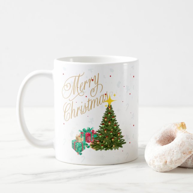 Caneca De Café Taza de cafe navideña con Arbol y reaglos (Com Donut)