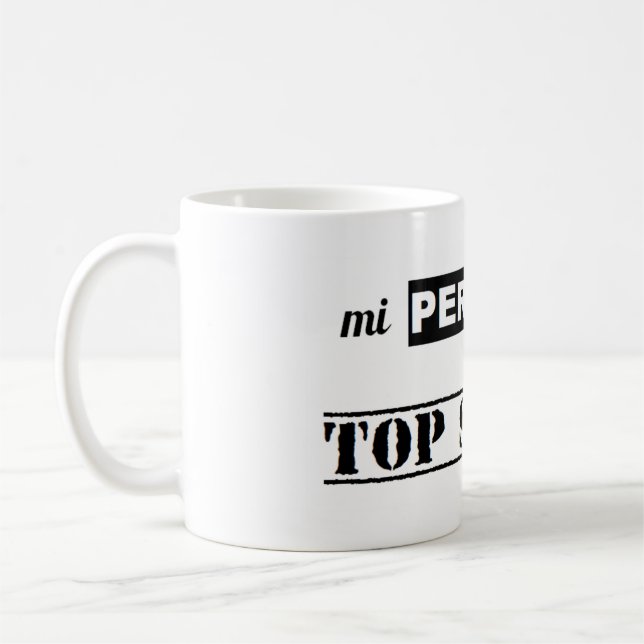 Caneca De Café Taza de mi percentil es top secret (Esquerda)