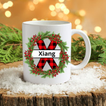 "Taza de navidad personcon letra X"