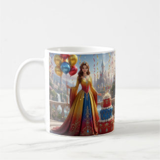 Caneca De Café Taza de Princesa – Diseño de Cumpleaños con Pastel