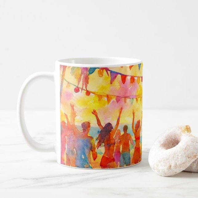 Caneca De Café Taza fiesta en la playa  (Com Donut)