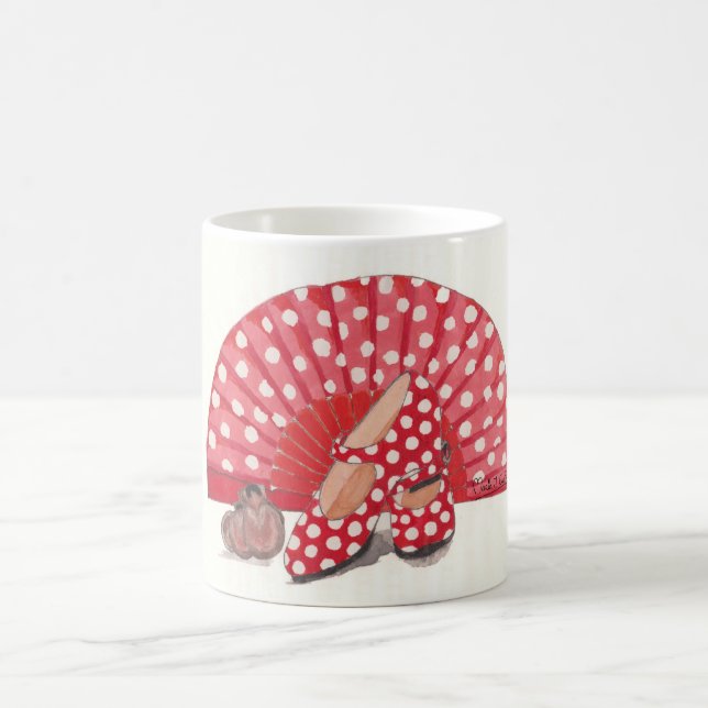 Caneca De Café Taza flamenca de lunares rojos (Centro)
