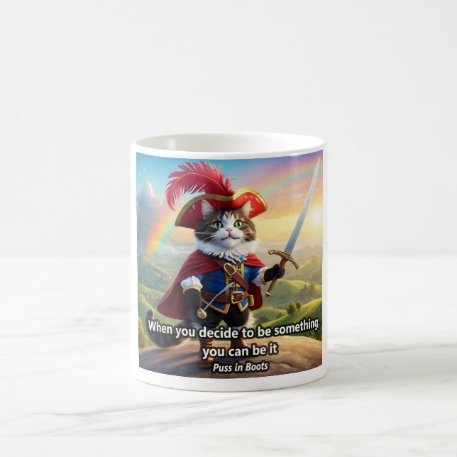 Caneca De Café Taza Frase Infantil de El Gato con Botas (Centro)