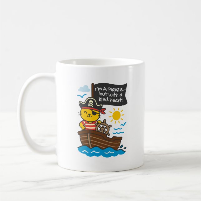 Caneca De Café Taza gato pirata  (Esquerda)
