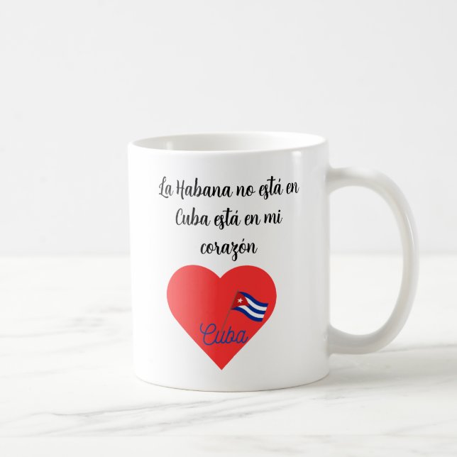Caneca De Café Taza imagen de Habana con frase exilio (Direita)