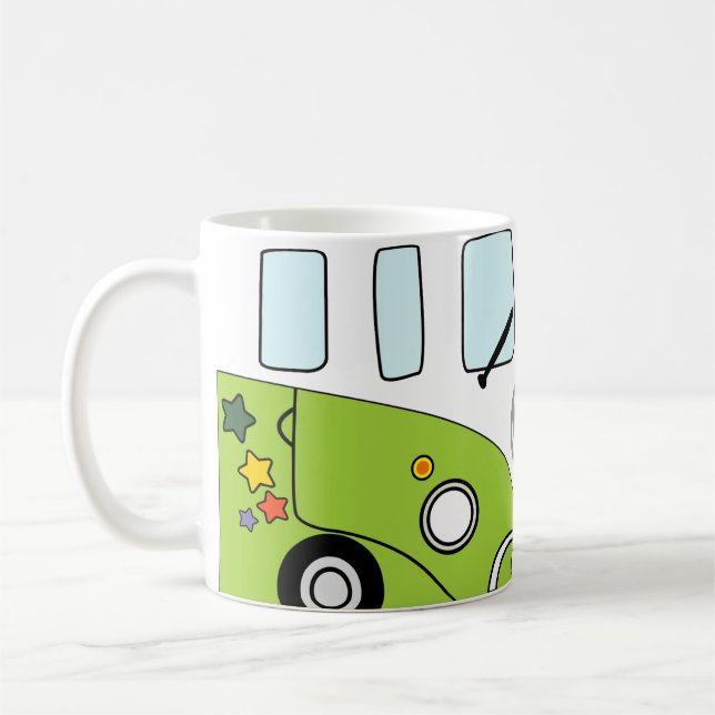 Caneca De Café Taza Kombi Verde Psicodélica – Furgoneta Retro con (Esquerda)