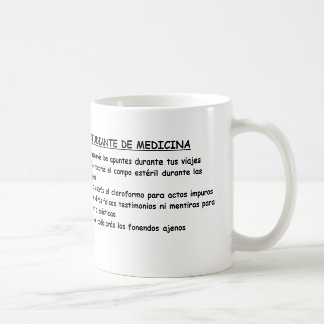 Caneca De Café Taza mandamientos medicina (Direita)