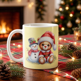 Caneca De Café Taza Navideña con Snowman