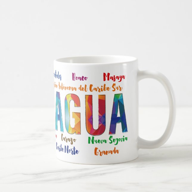 Caneca De Café Taza Nicarágua y sus Departamentos (Direita)