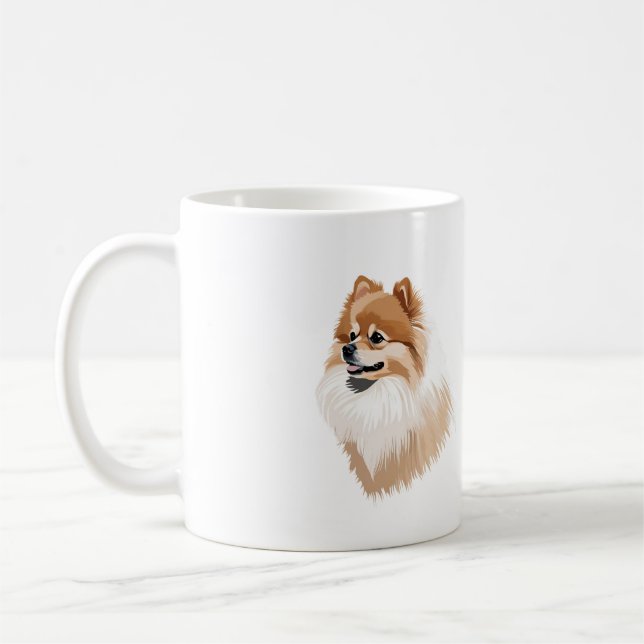 Caneca De Café Taza perro pomerania (Esquerda)
