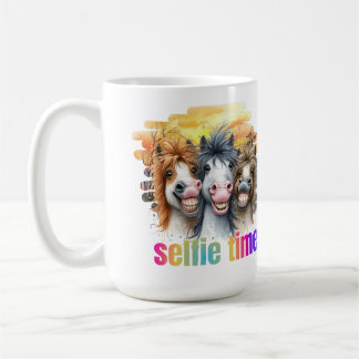 Caneca De Café Tazas horse meme – funny horses on a selfie