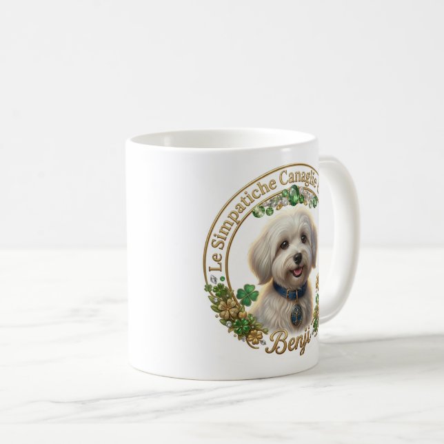 Caneca De Café Tazza Benji Bianca - Coton Detectives (Frente Esquerda)