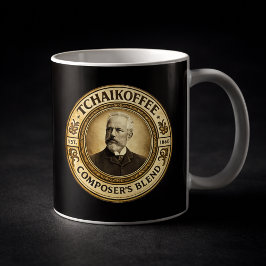 Caneca De Café TCHAIKOFFEE Blend do Compositor Música Clássica 