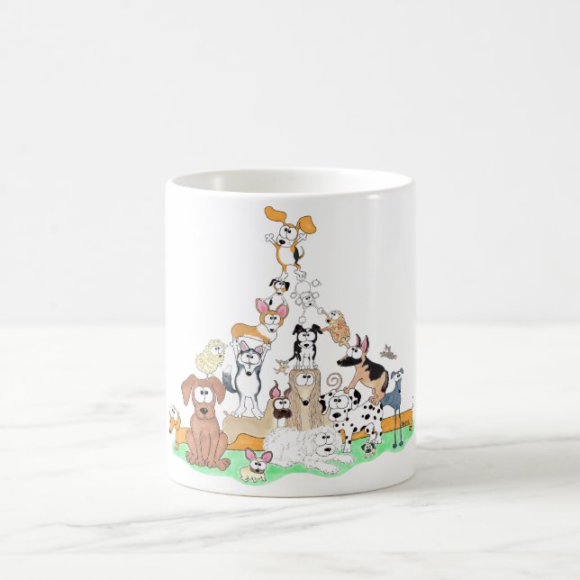 Caneca De Café Tchau Dachshund e o Top Dog Beagle (Centro)