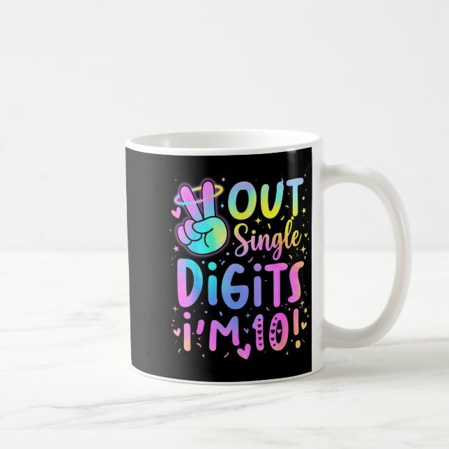 Caneca De Café Tchau Dígitos Simples Estou com 10 Aniversário de  (Direita)