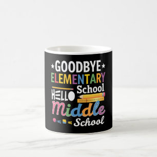 Caneca De Café Tchau Escola Primária Olá Escola Secundária