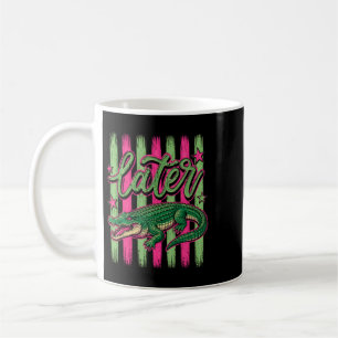 Caneca De Café Tchau Jacaré Gráfico Fofo de Jacaré Divertido de V