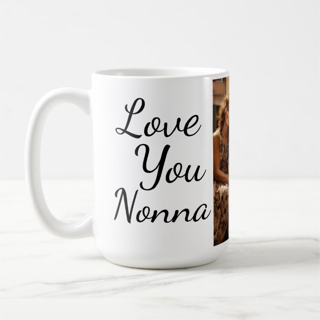 Caneca De Café Te Amo Foto Personalizada De Nonna/Nanna (Esquerda)