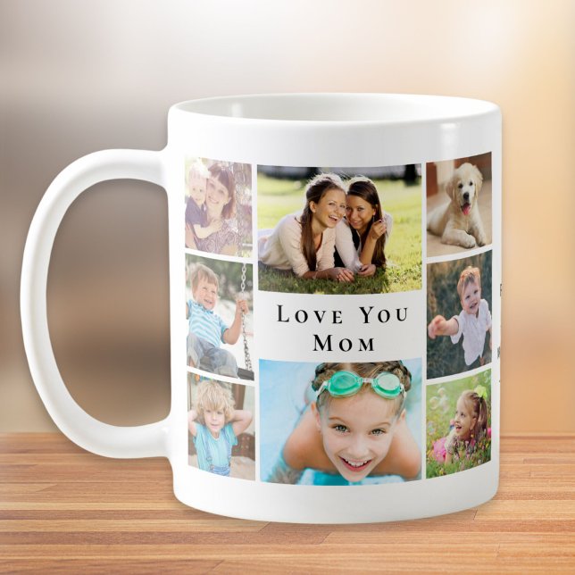 Caneca De Café Te Amo, Mãe Colagem De Fotos (Criador carregado)