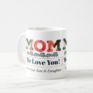 Caneca De Café Te Amo Mãe Flores Florais Personalizam