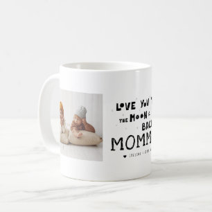 Caneca De Café Te Amo Mamãe  Colagem Fotográfica à Mão Escrita