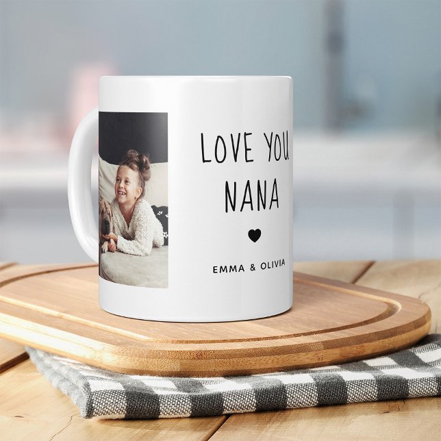 Caneca De Café Te Amo, Nana | Texto manuscrito de duas fotos (Criador carregado)