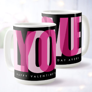 Caneca De Café Te Amo Personalizado Feliz Dia dos Namorados Rosa 