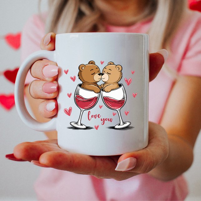 Caneca De Café Te Amo, Urso Casal (Criador carregado)
