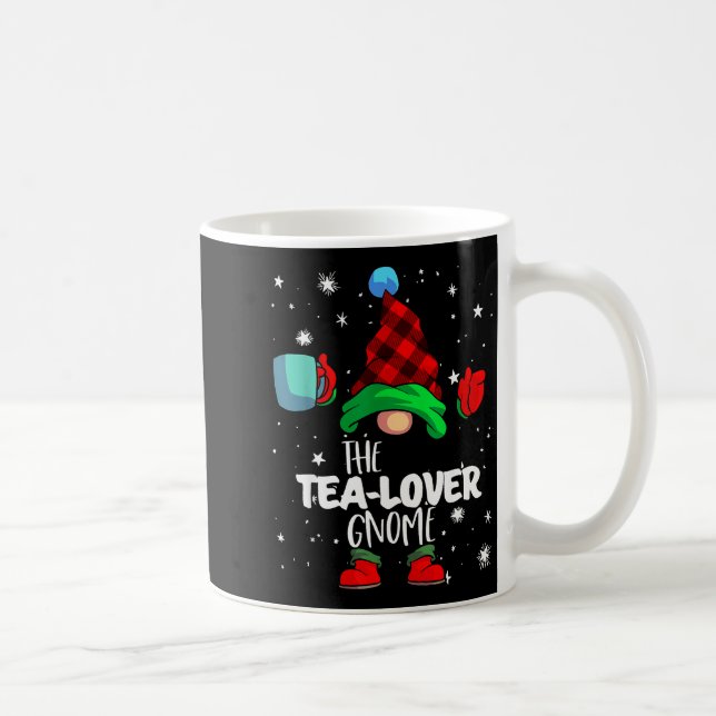 Caneca De Café Tea Lover Gnome Red Buffalo Plaid Matching Family  (Direita)