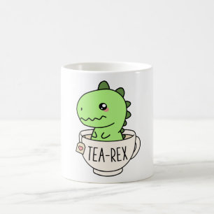 Caneca De Café Tea-Rex Cute T-Rex Dinossaur Kawaii Funny Dino Pun