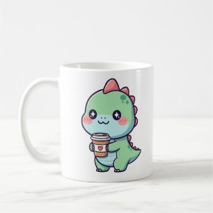 Caneca De Café Tea-Rex - Dinossauro Bonito com Café