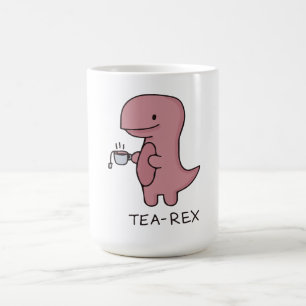 Caneca De Café Tea-Rex, Dinossauro Bonito, Dino Do Pão Engraçado