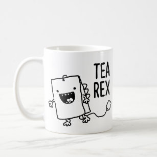Caneca De Café Tea Rex Tea Bag Engraçado Cartoon Pun