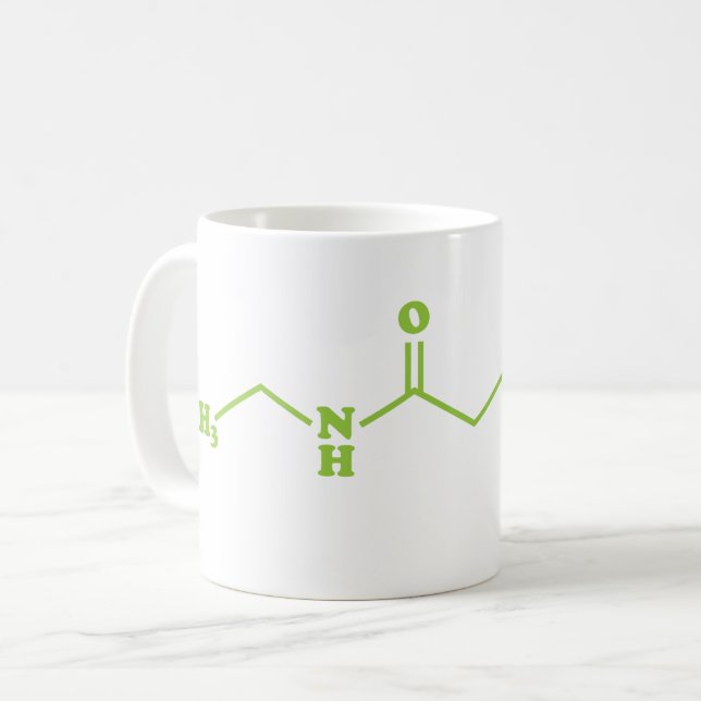 Caneca De Café Tea Theanina Fórmula Química Molecular (Frente Esquerda)